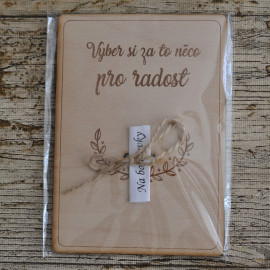 Dřevěné přání na bankovky