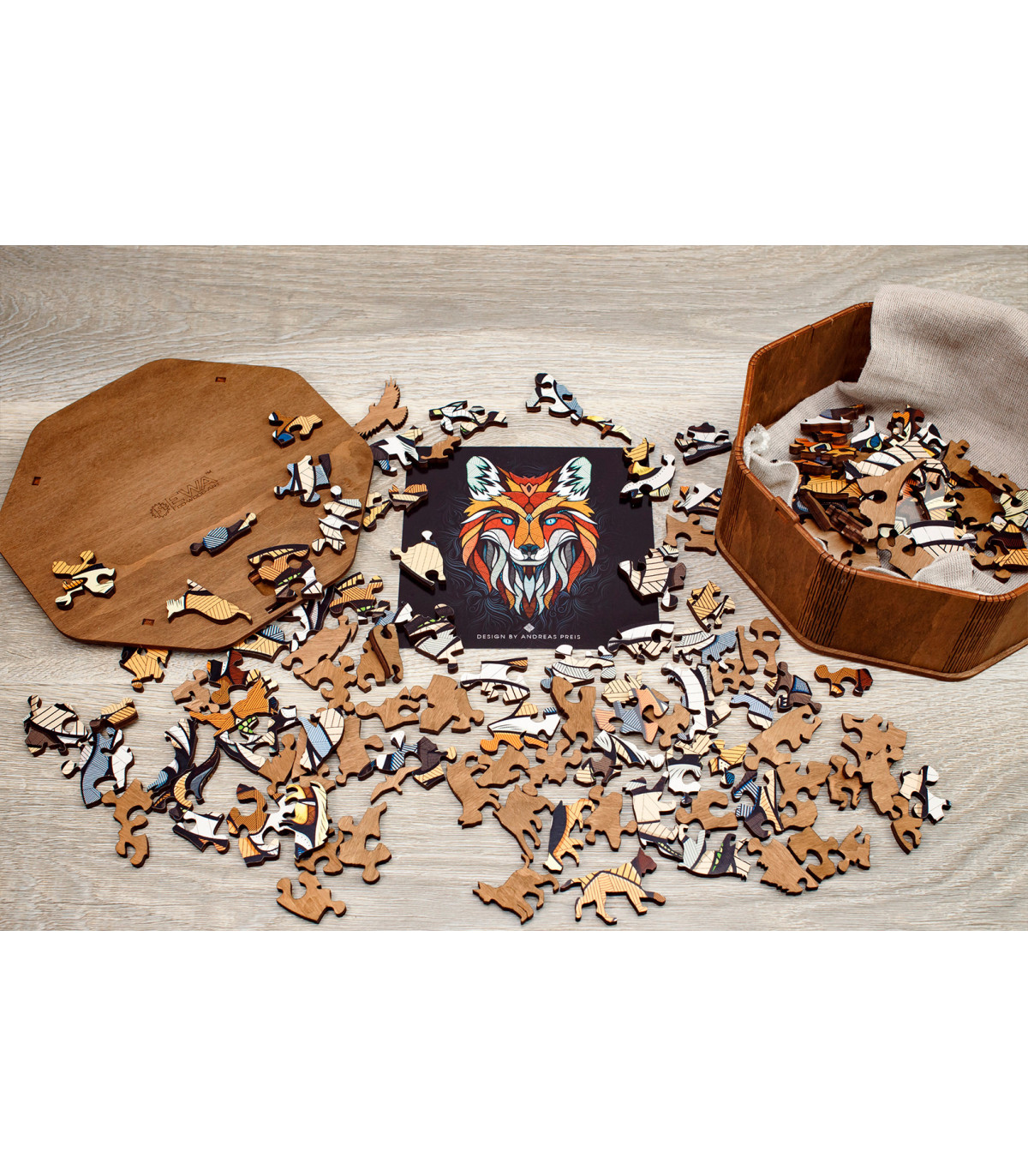 Eco-wood-art - dřevěné puzzle Liška