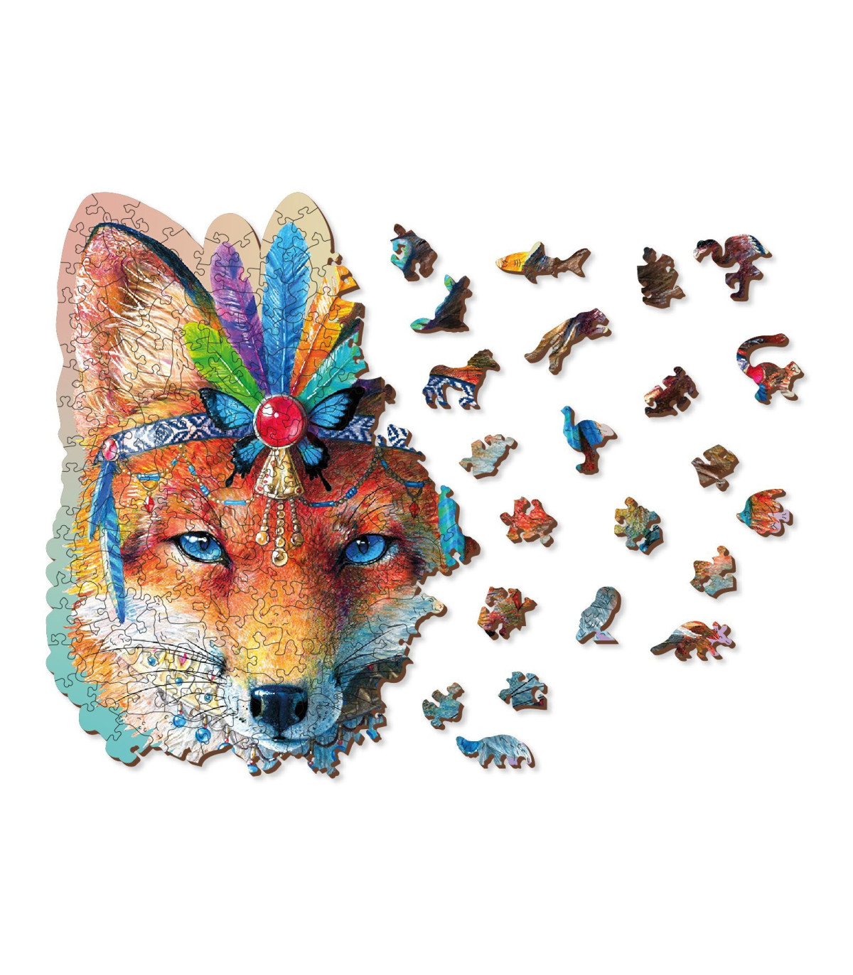 Dřevěné puzzle - Mystická liška - 250 dílků