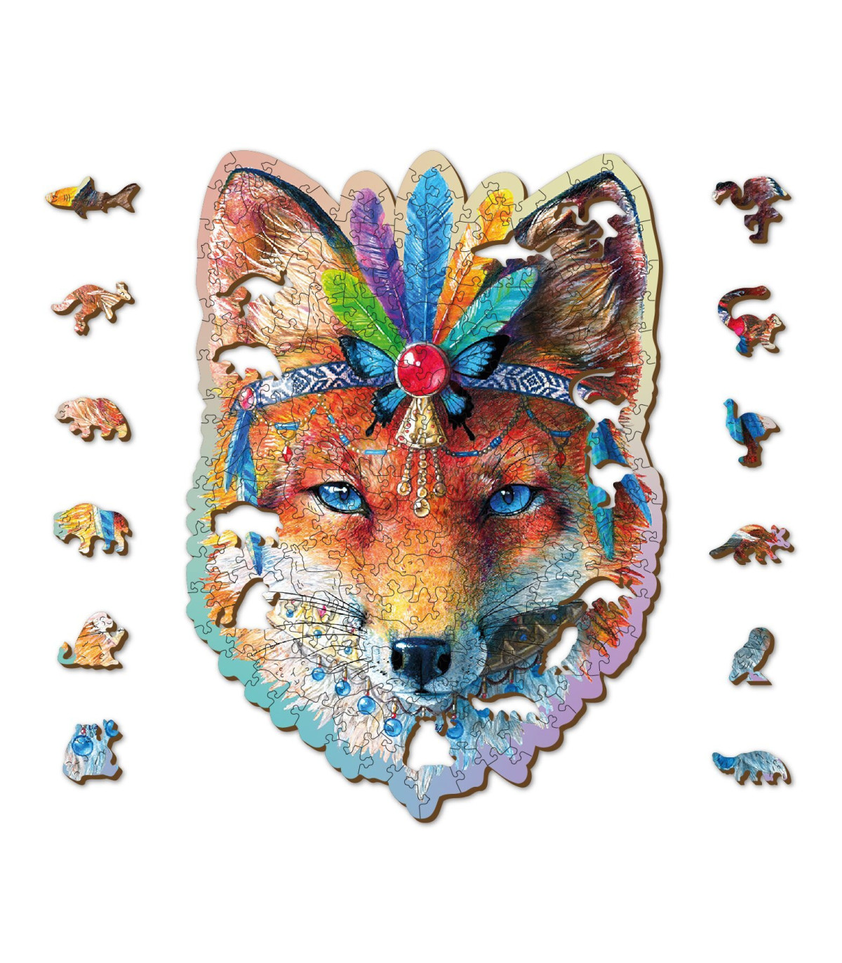 Dřevěné puzzle - Mystická liška - 250 dílků