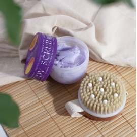 Dárková sada cukrového peelingu a kartáčku – Mango & Passionfruit