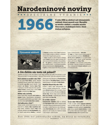 Narodeninové noviny 1966 s vlastnou fotografiou a textom