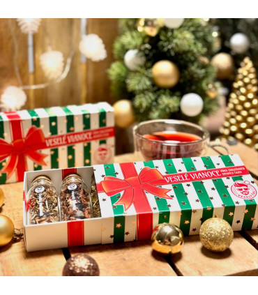Darčeková sada sypaných čajov „Veselé Vianoce“ | Originálny vianočný darček | Familium.sk