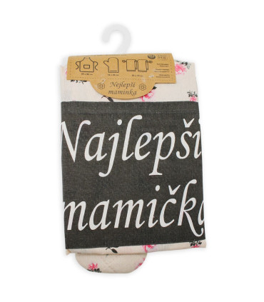 Najlepšia mamička – zástera, chňapka s magnetom a dve utierky