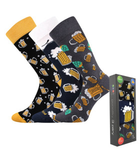 Pánske ponožky s motívom piva 3 páry – originálny darček pre milovníkov piva | Familium.sk