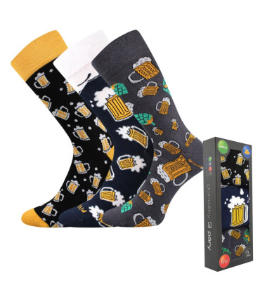 Pánske ponožky s motívom piva 3 páry – originálny darček pre milovníkov piva | Familium.sk