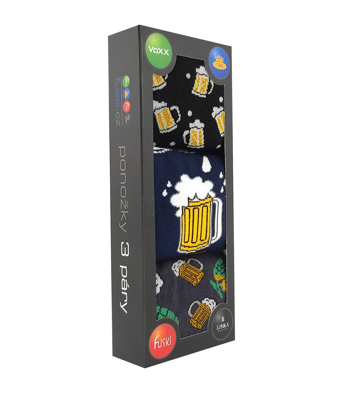Pánske ponožky s motívom piva 3 páry – originálny darček pre milovníkov piva | Familium.sk