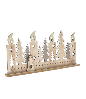 Drevený adventný kalendár s anjelom